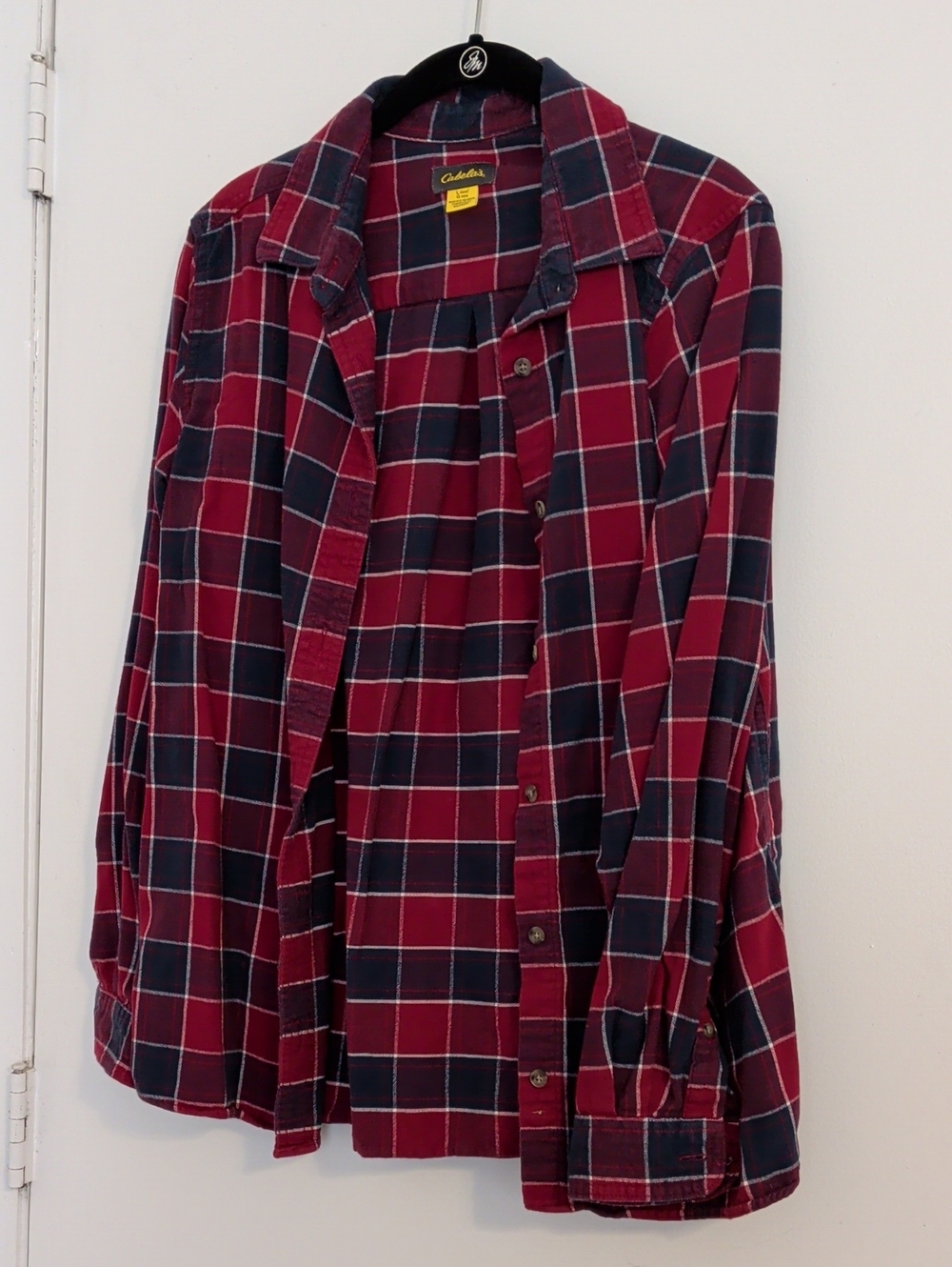 Cabela's Men's Burgundy & Black Plaid Button-Down Shirt